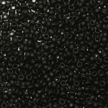 Miyuki Seed Beads - Matte Black 15/0, 10 gram Miyuki