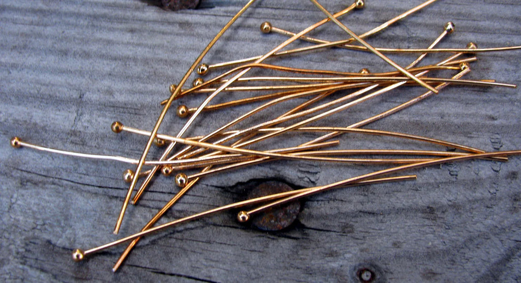 Hattpinnar roséguld - med kula 50 mm, 75-pack Grekisk Metall