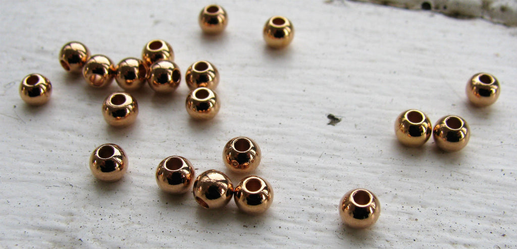 Mellandel Roséguld-färgad - Rund 4 mm, 20-pack Grekisk Metall