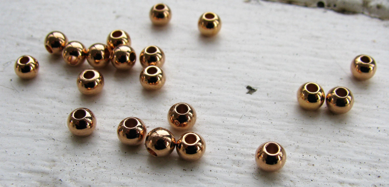 Mellandel Roséguld-färgad - Rund 4 mm, 20-pack Grekisk Metall