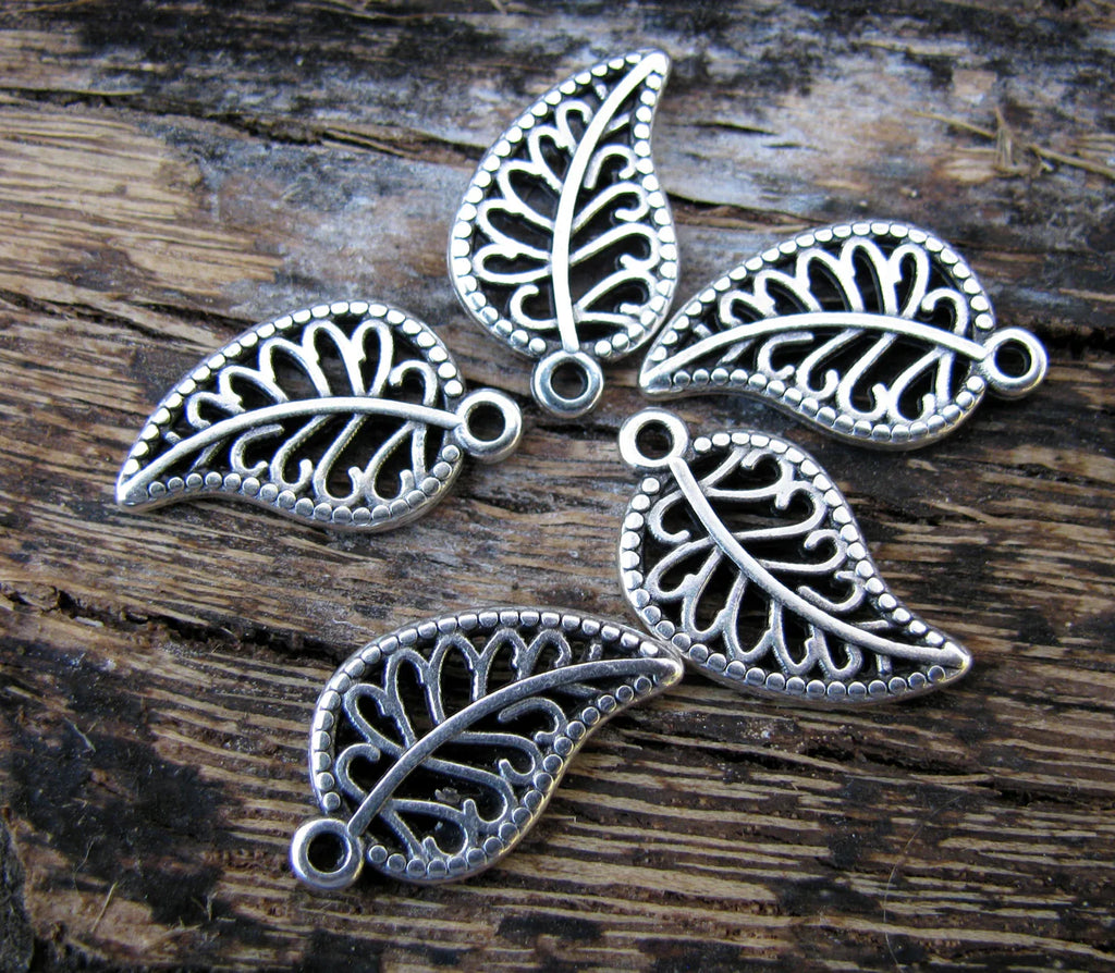 Berlock Silverfärgad - Löv 5-pack Grekisk Metall