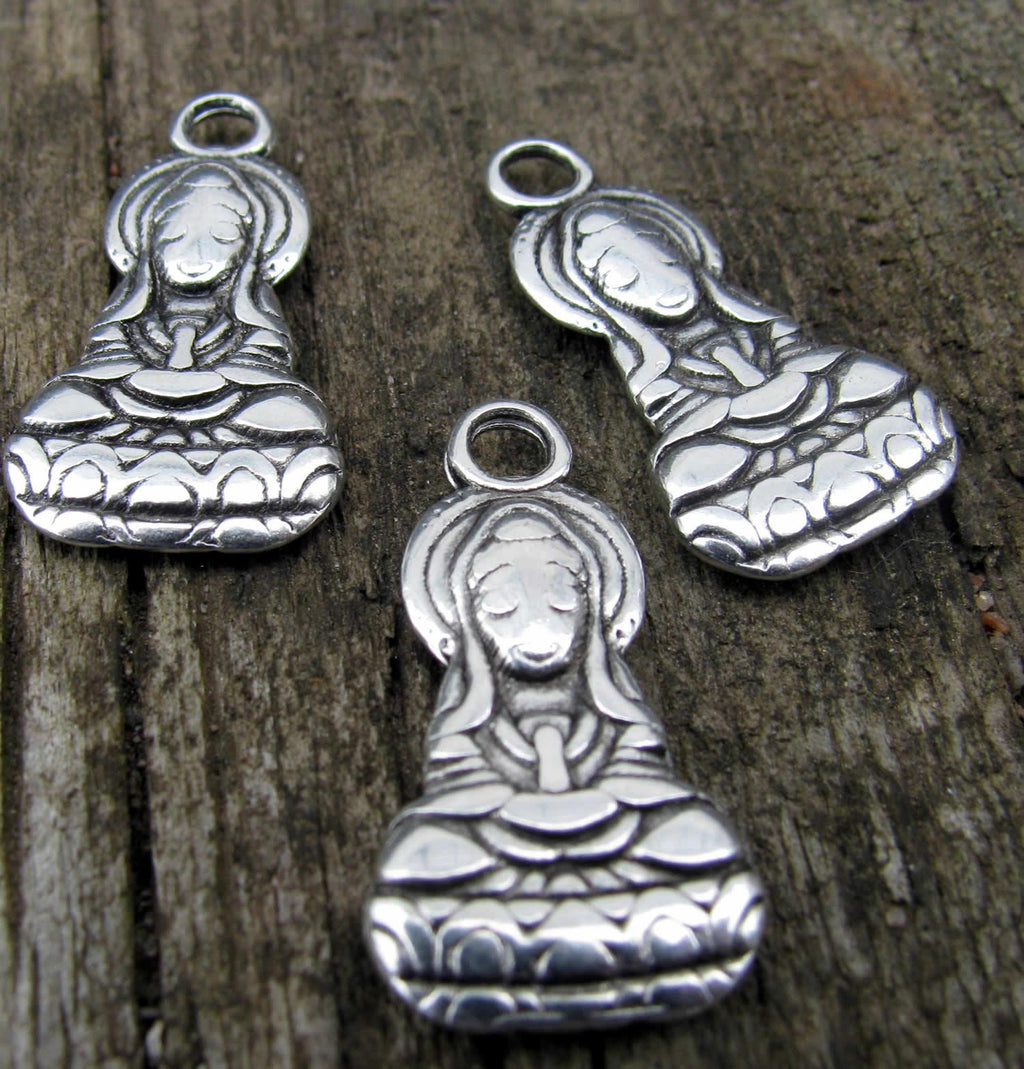 Berlock Silverfärgad - Sittande Buddha, 3-pack Grekisk Metall