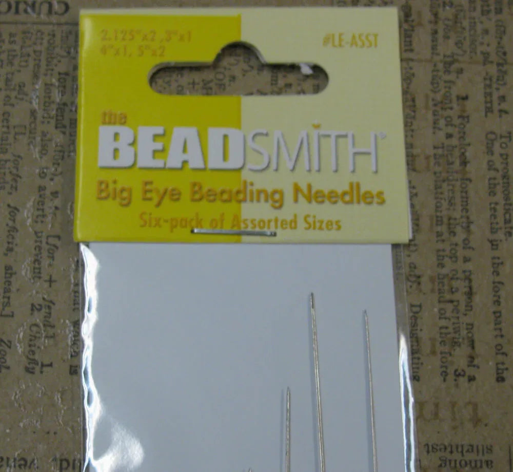 Pärlnålar - Big eye olika storlekar, 6-pack Beadsmith