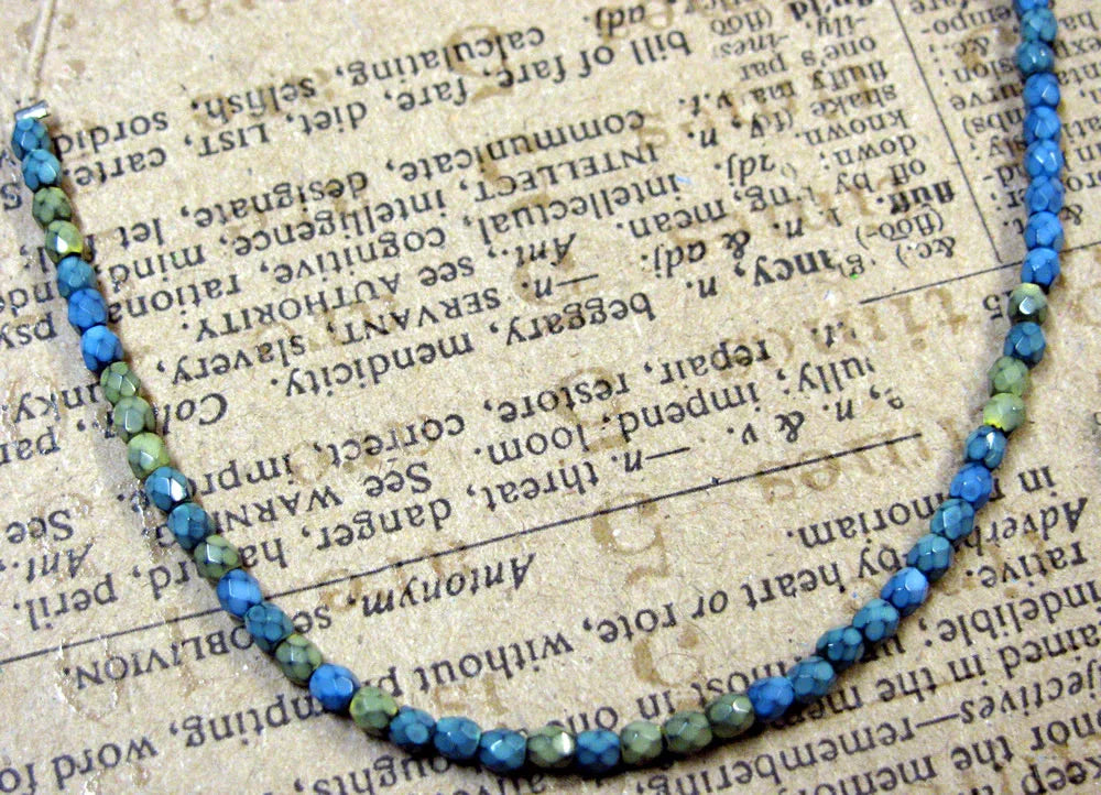 Tjeckiska Firepolish - Snake Wind Mix 3 mm, 1 sträng Hilmas Pyssel