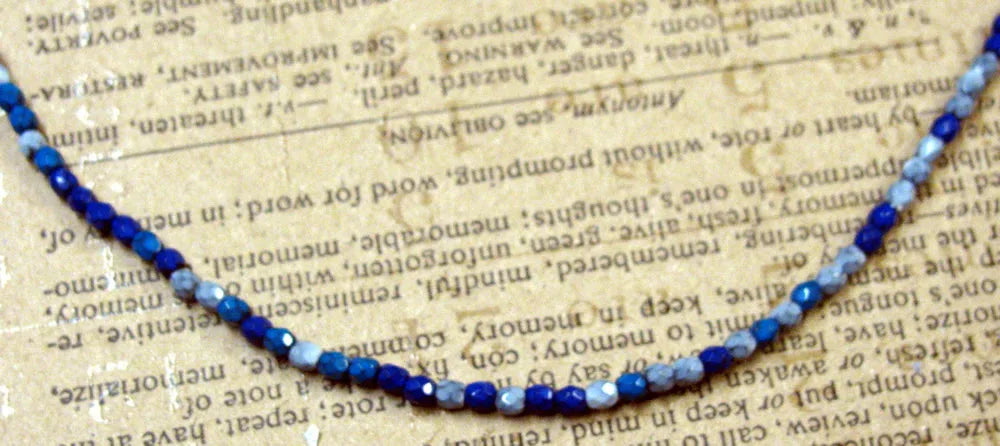 Tjeckiska Firepolish - Snake Ocean Mix 3 mm, 1 sträng Hilmas Pyssel