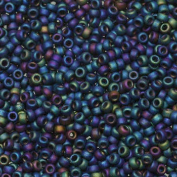 Miyuki Seed Beads - Matte Opaque Multi Iris 15/0, 10 Gram Miyuki