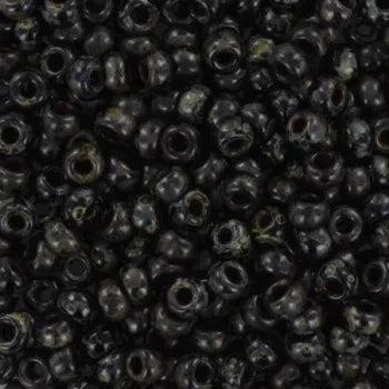 Miyuki Seed Beads - Picasso Smokey Black Matte 8/0, 10 gram Miyuki