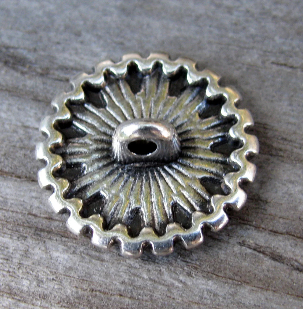 Metallknapp Silverfärgad - Blomma 17mm 1 styck Grekisk Metall