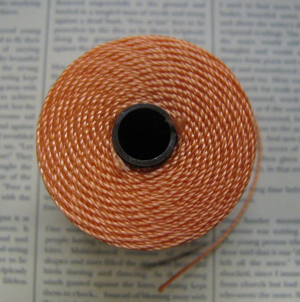 S- Lon bead cord - Pumpkin, 1 rulle Hilmas Pyssel