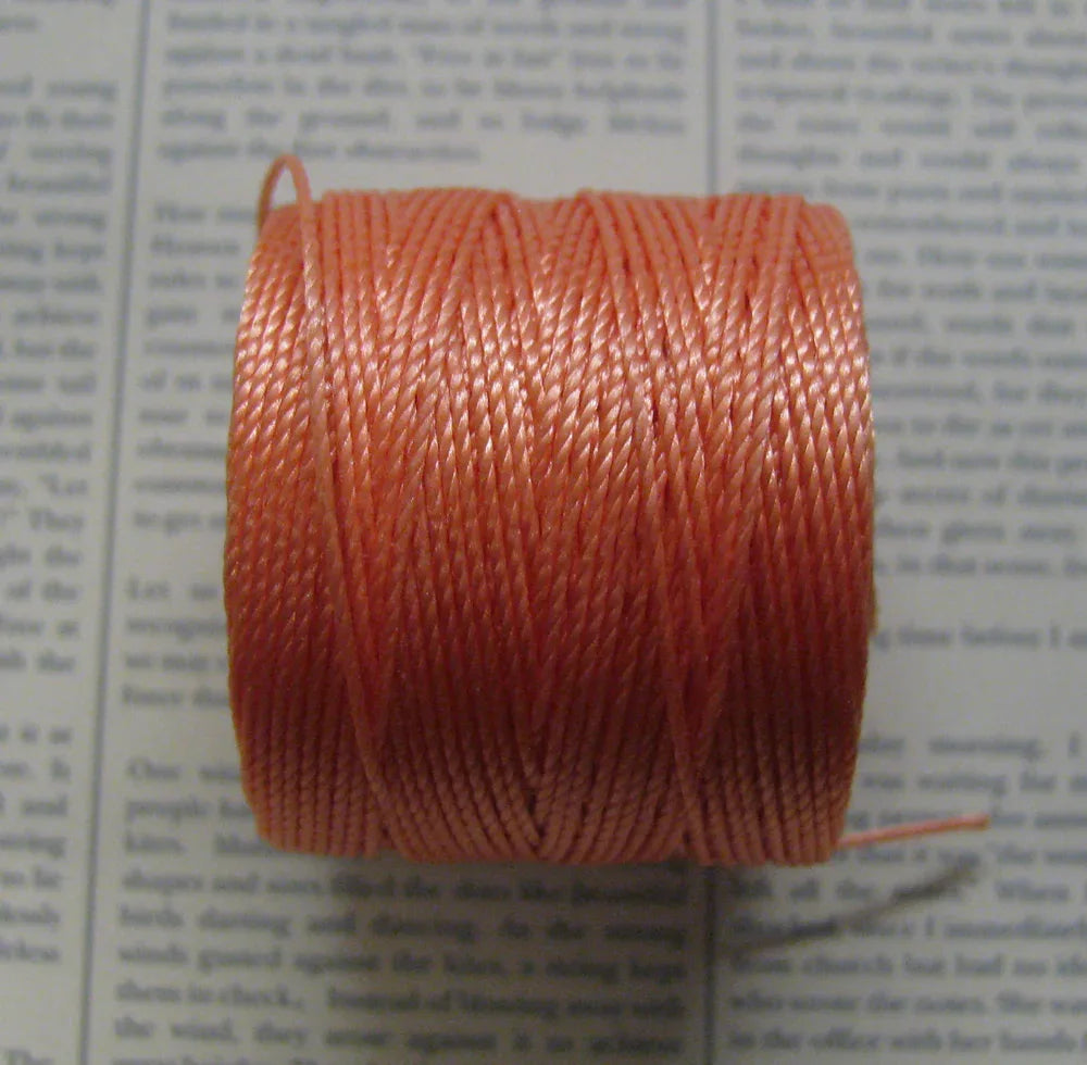 S- Lon bead cord - Pumpkin, 1 rulle Hilmas Pyssel