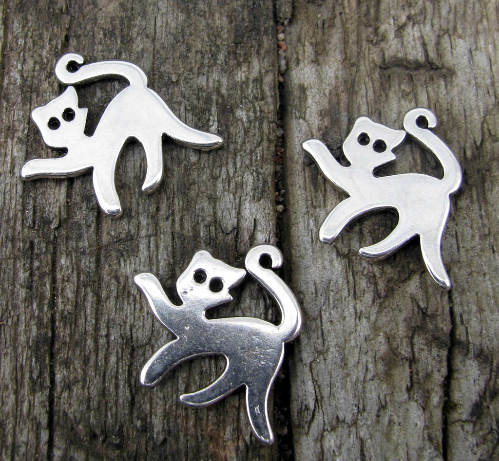 Berlock Silverfärgad - Katt, vågig, 3-pack Grekisk Metall