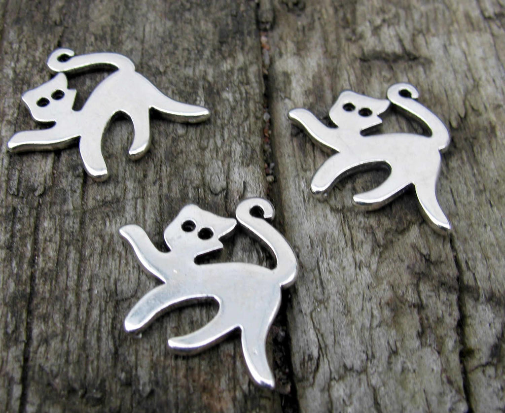 Berlock Silverfärgad - Katt, vågig, 3-pack Grekisk Metall