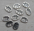 Berlock silverfärgad - Oval 'made with love', 10-pack Grekisk Metall