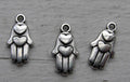 Berlock Silverfärgad - Hamsa med Hjärta 3-pack Grekisk Metall