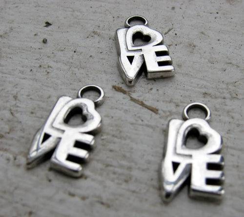 Berlock Silverfärgad - Love, 3-pack Grekisk Metall