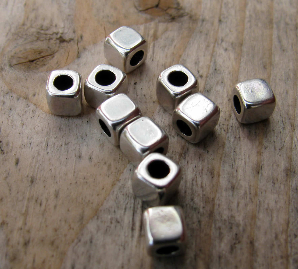 Mellandel silverfärgade - Fyrkant med rundade kanter, 10-pack Grekisk Metall