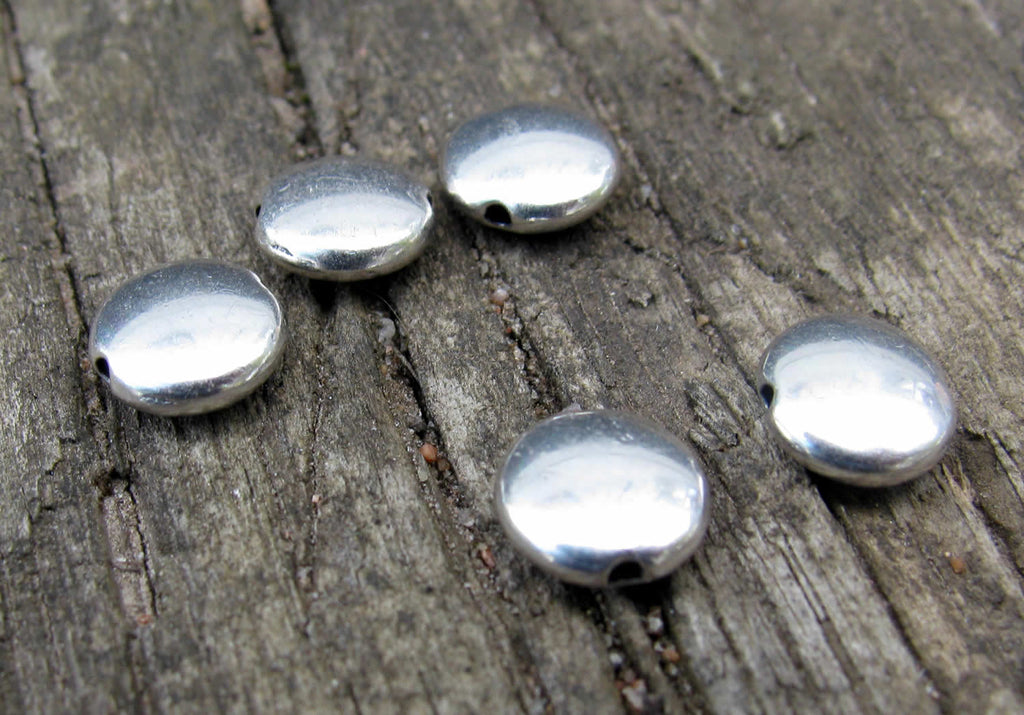 Mellandel Silverpläterad - Platt rund 7,6mm, 5-pack Grekisk Metall