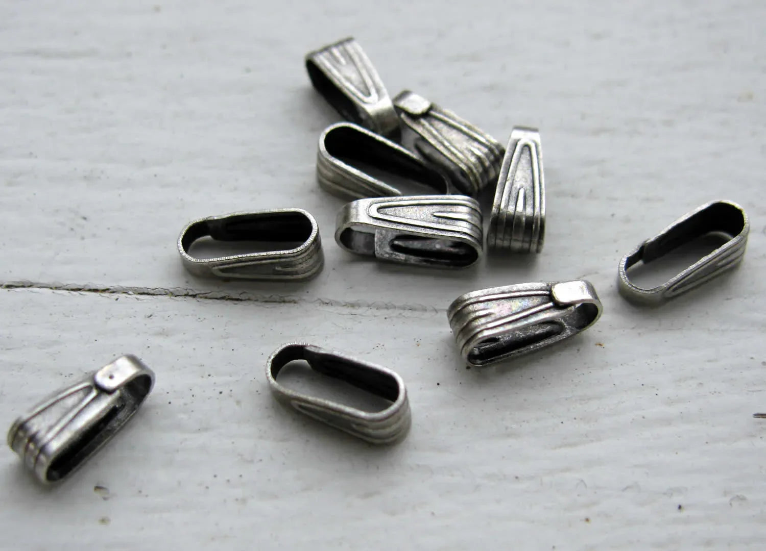 Berlockhållare Antiksilverfärgade - 7,4mm, 10-pack Grekisk Metall