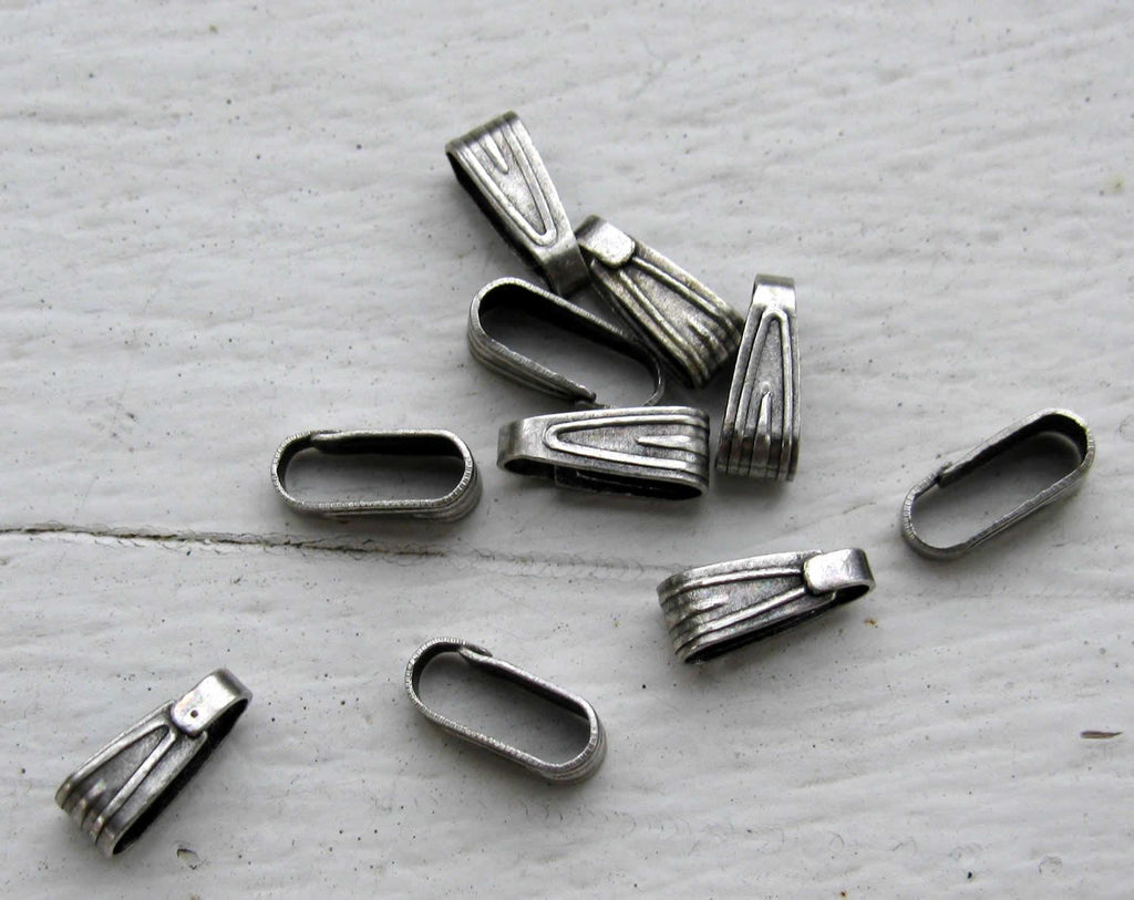 Berlockhållare Antiksilverfärgade - 7,4mm, 10-pack Grekisk Metall
