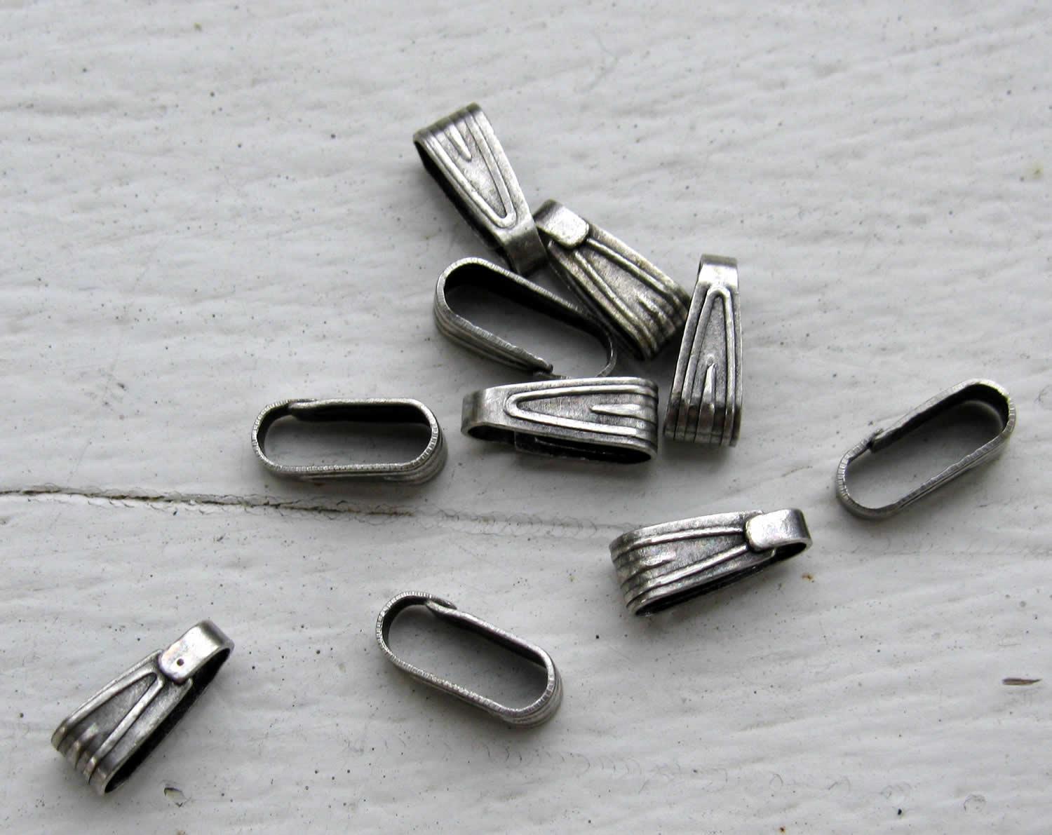 Berlockhållare Antiksilverfärgade - 7,4mm, 10-pack Grekisk Metall