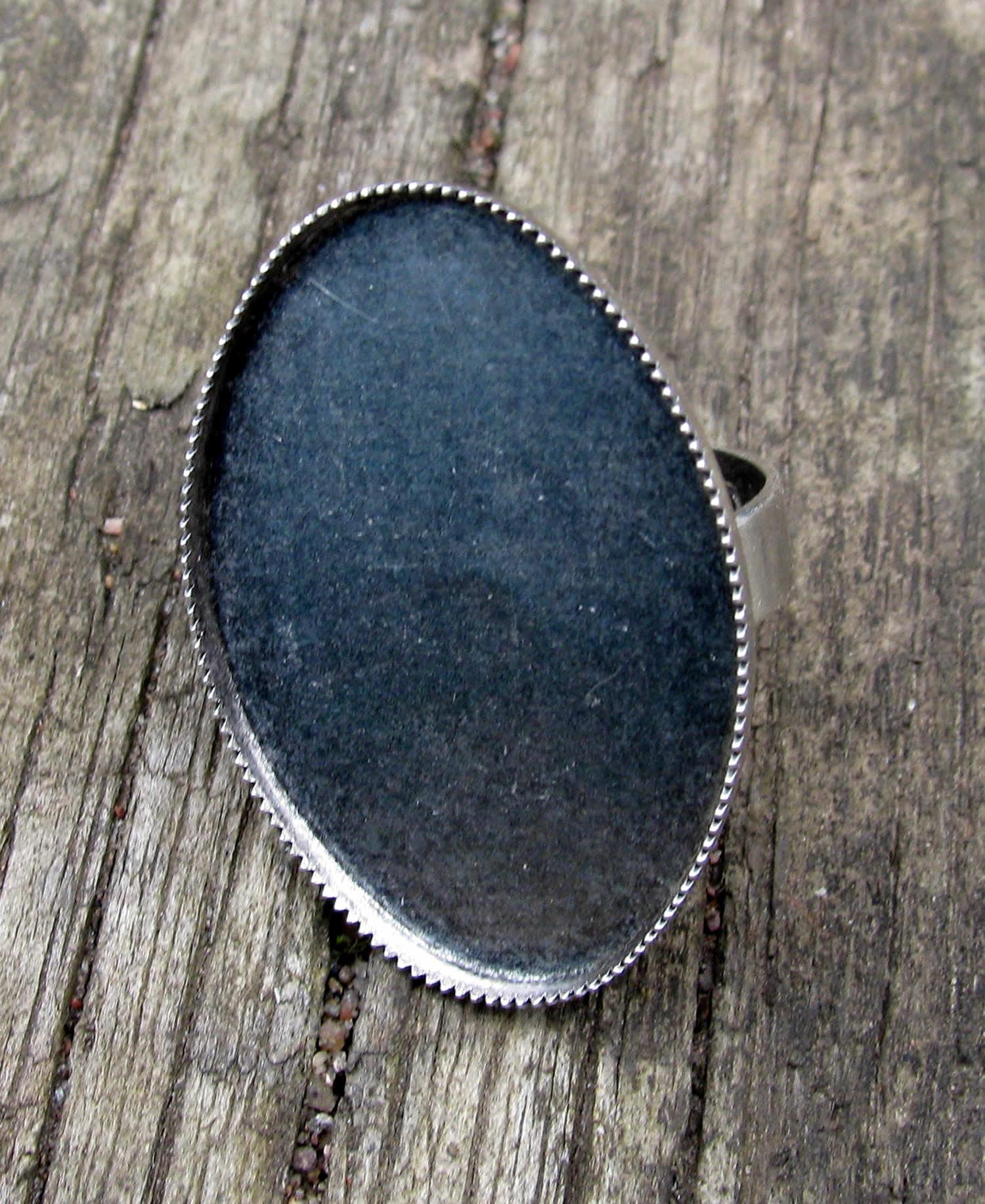 Ringstomme Silverfärgad - Ram Enkel Oval 36x26mm 1 styck Grekisk Metall