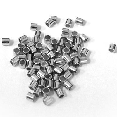 Klämpärlor Tub - Silverfärgade 2x2mm, ca 50 stycken Grekisk Metall