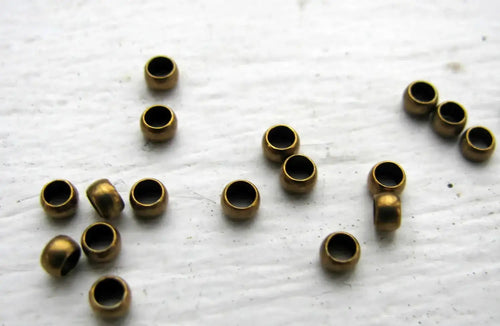 Klämpärlor - Bronsfärgade 3 mm, 50-pack Grekisk Metall