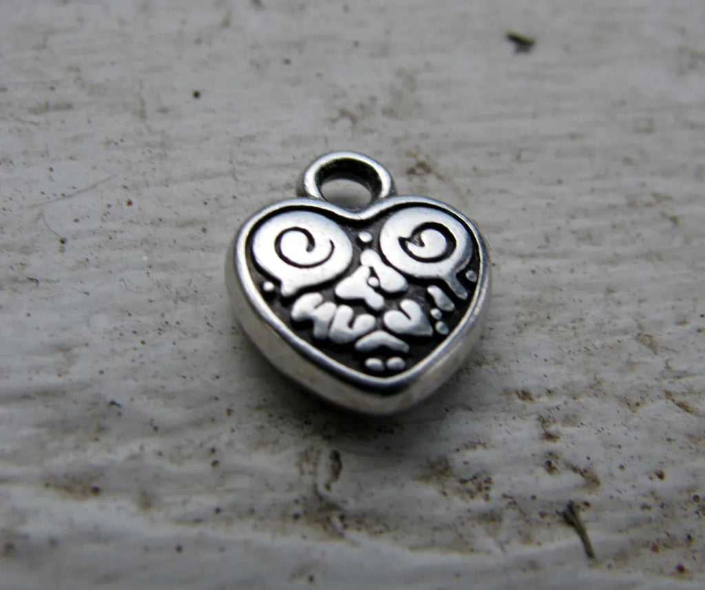 Berlock Silverpläterad - Hjärta med Mönster 11,5 mm 1 styck Grekisk Metall
