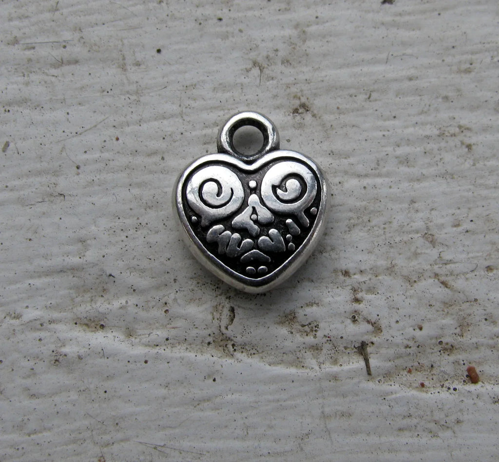 Berlock Silverpläterad - Hjärta med Mönster 11,5 mm 1 styck Grekisk Metall