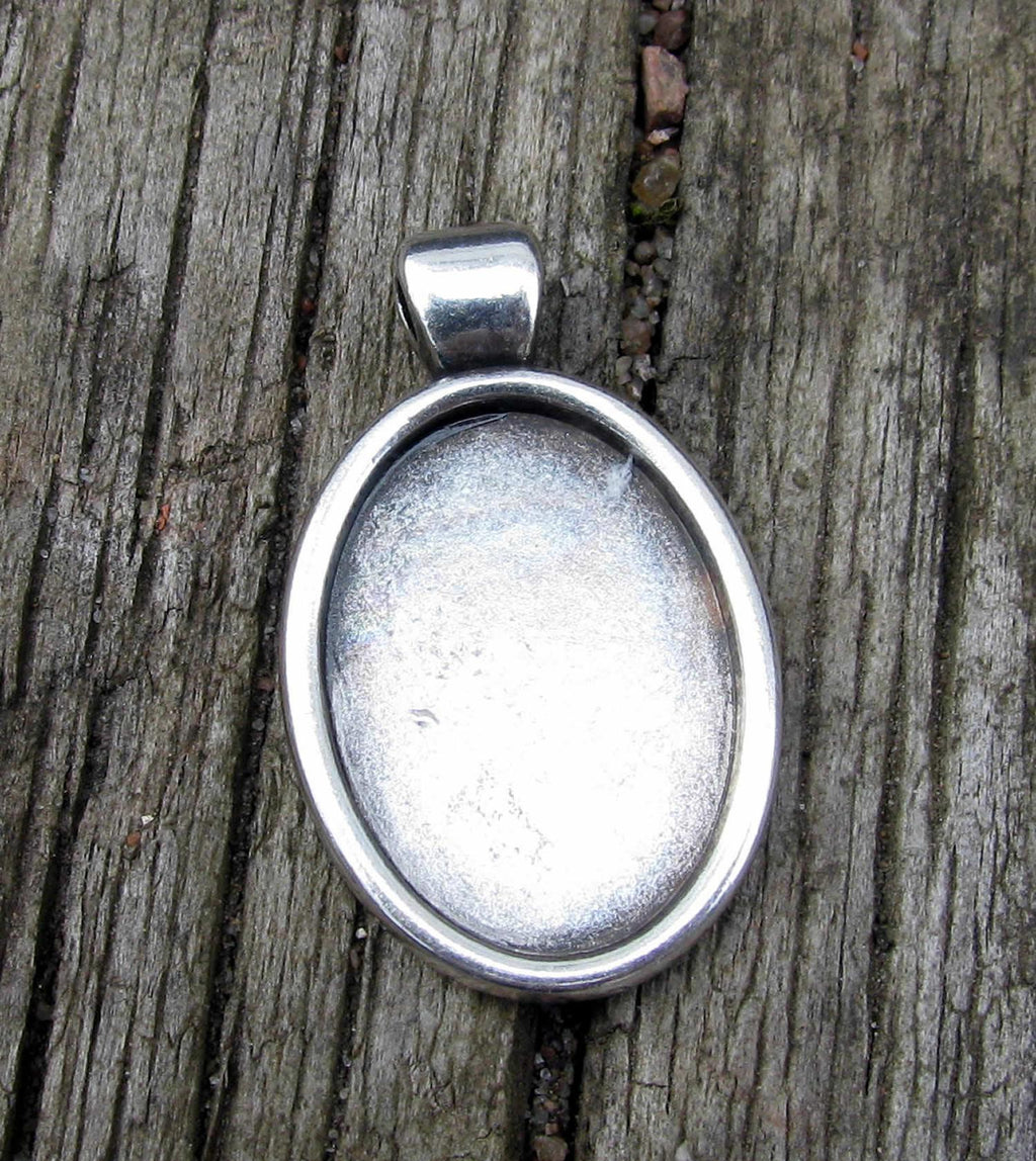 Ramberlock Silverfärgad - Oval 18x13mm, 1 styck Grekisk Metall