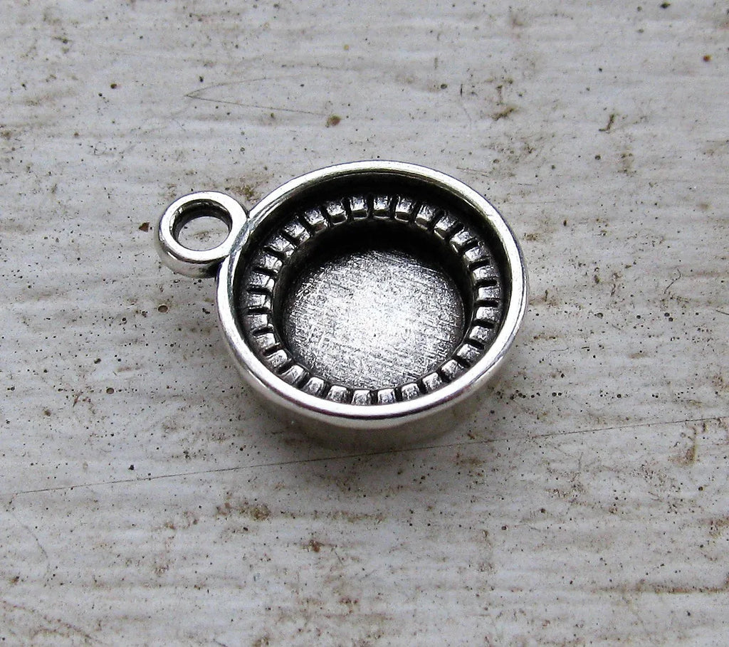 Ramberlock Silverfärgad - Rund prickram 10mm 1 styck Grekisk Metall