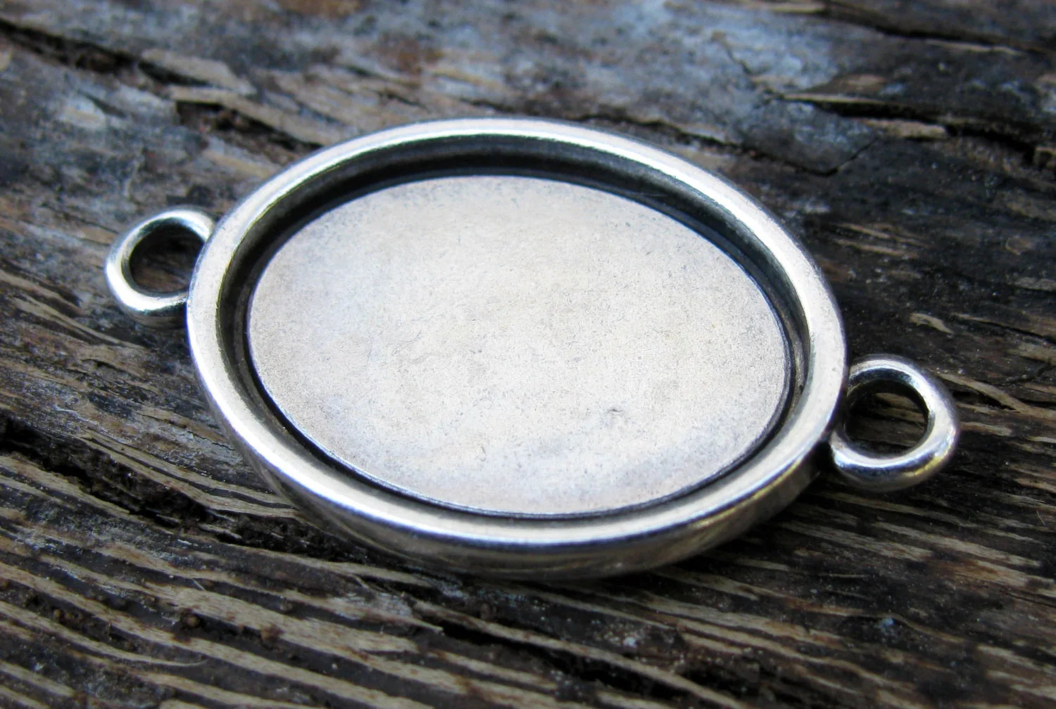 Ramberlock / connector Silverfärgad - Oval 18x13mm, 1 styck Grekisk Metall