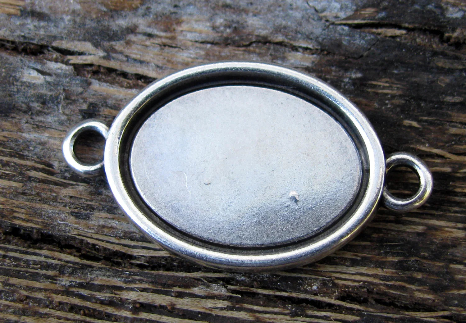 Ramberlock / connector Silverfärgad - Oval 18x13mm, 1 styck Grekisk Metall