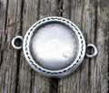 Ramberlock Connector Silverfärgad - Rund Streckram 14mm 1 styck Grekisk Metall
