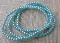 Vaxade glaspärlor - Ljusturkos 4mm 1 sträng Hilmas Pyssel