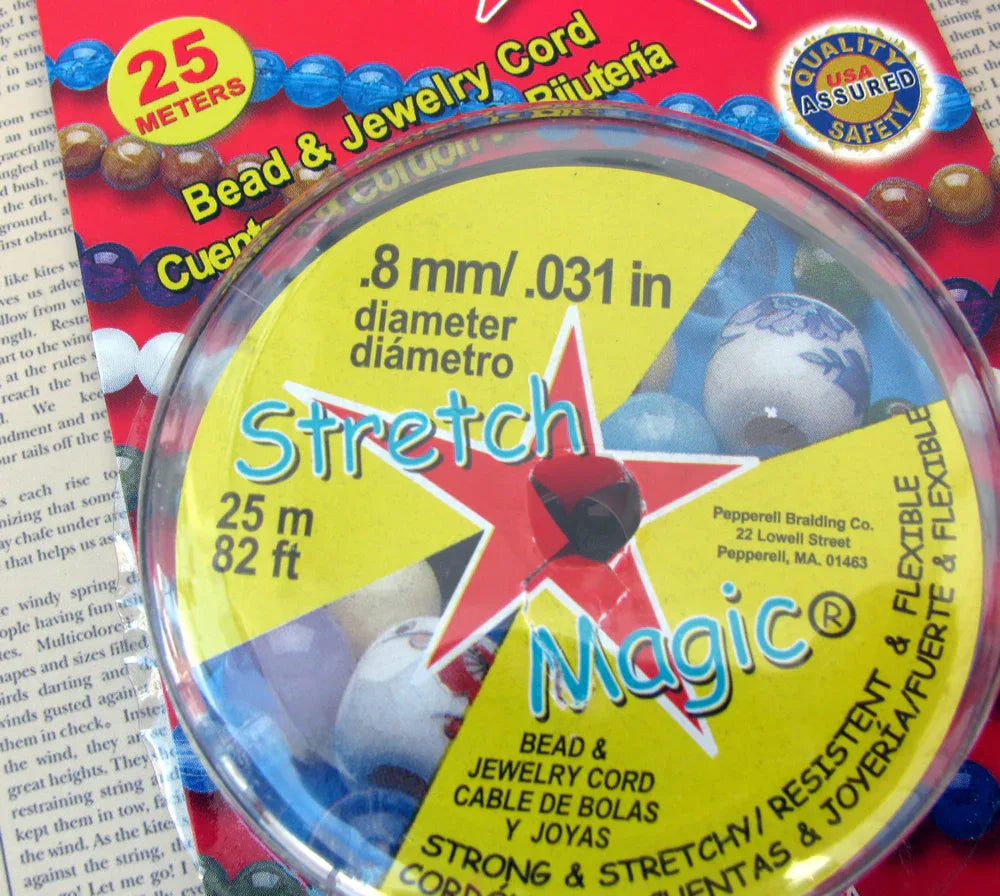 Stretch Magic - Elastisktråd, Svart 0,8 mm, 25 m Stretch Magic