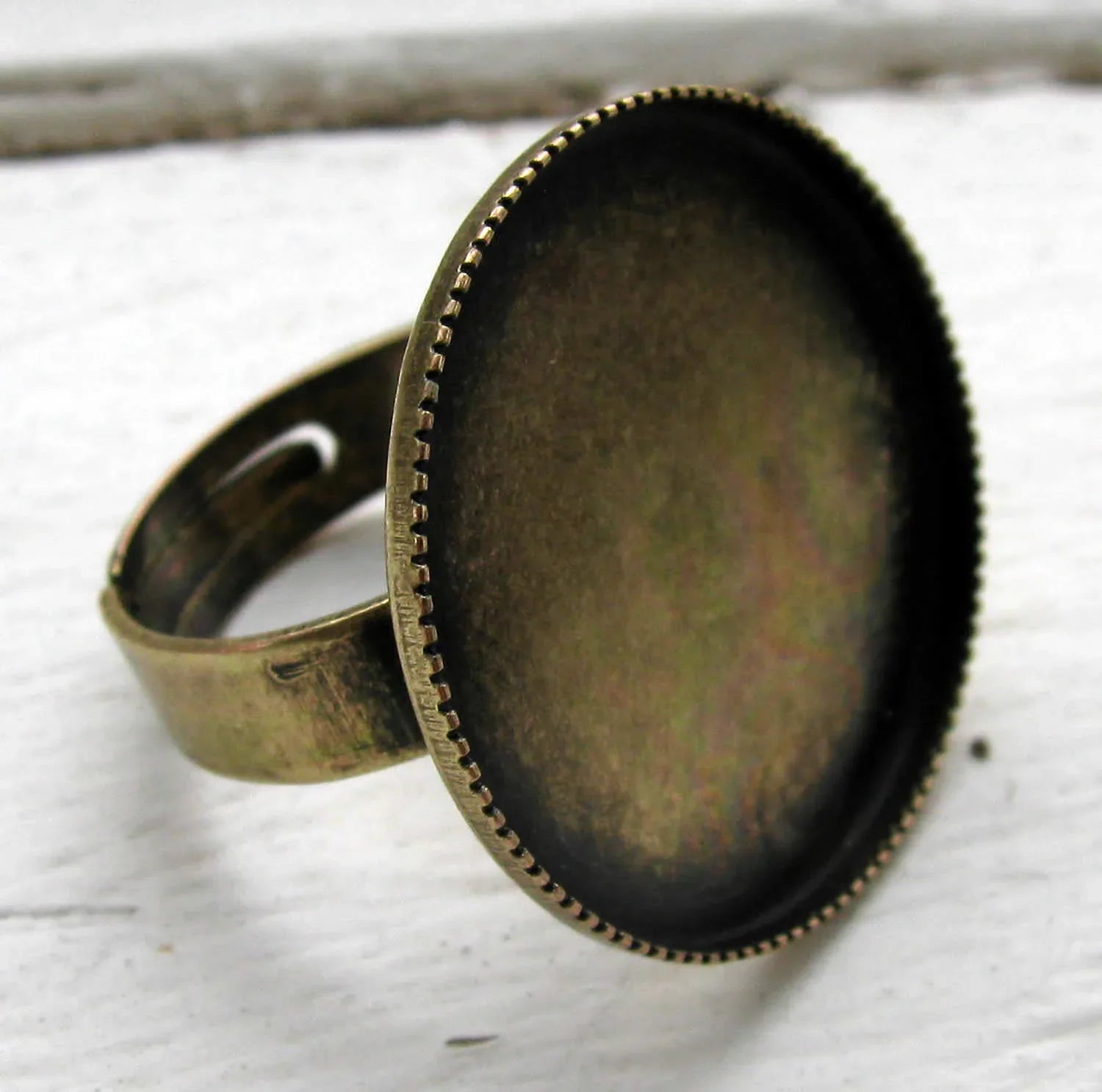 Ringstomme bronsfärgad - Ram rund 25mm, 1 styck Grekisk Metall