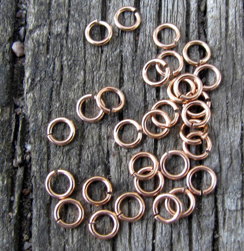 Bindringar roséguldfärgade - 4,5x0,8 mm, 50-pack Grekisk Metall