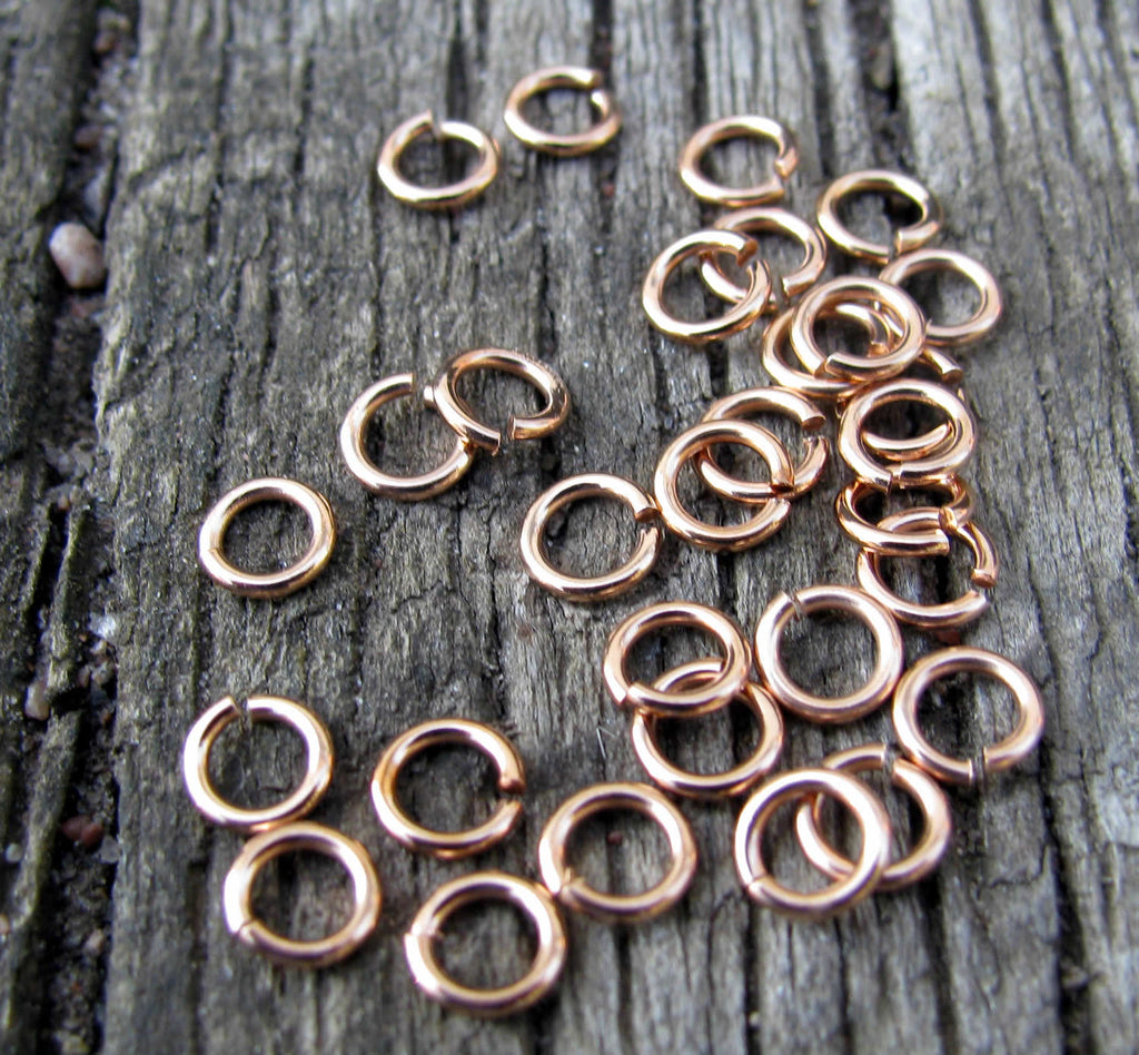 Bindringar roséguldfärgade - 4,5x0,8 mm, 50-pack Grekisk Metall