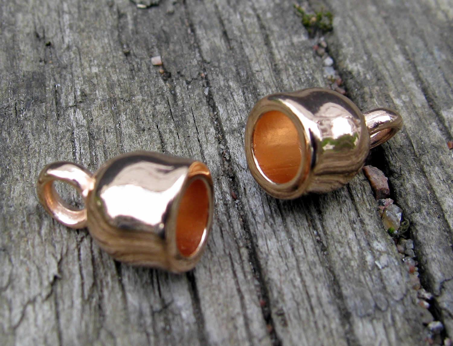 Ändfäste Roséguldfärgad - Rundat med 5,2mm Hål 2-pack Grekisk Metall