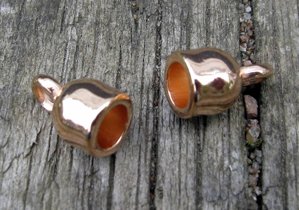 Ändfäste Roséguldfärgad - Rundat med 5,2mm Hål 2-pack Grekisk Metall