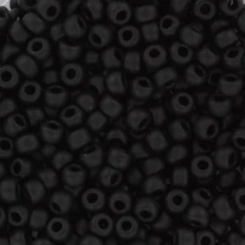 Miyuki Seed Beads - Matte Black 6/0, 10 gram Miyuki