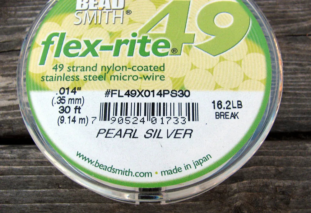 Flex-Rite - Pearl Silver Smyckeswire 0,35mm, 49 trådar Beadsmith