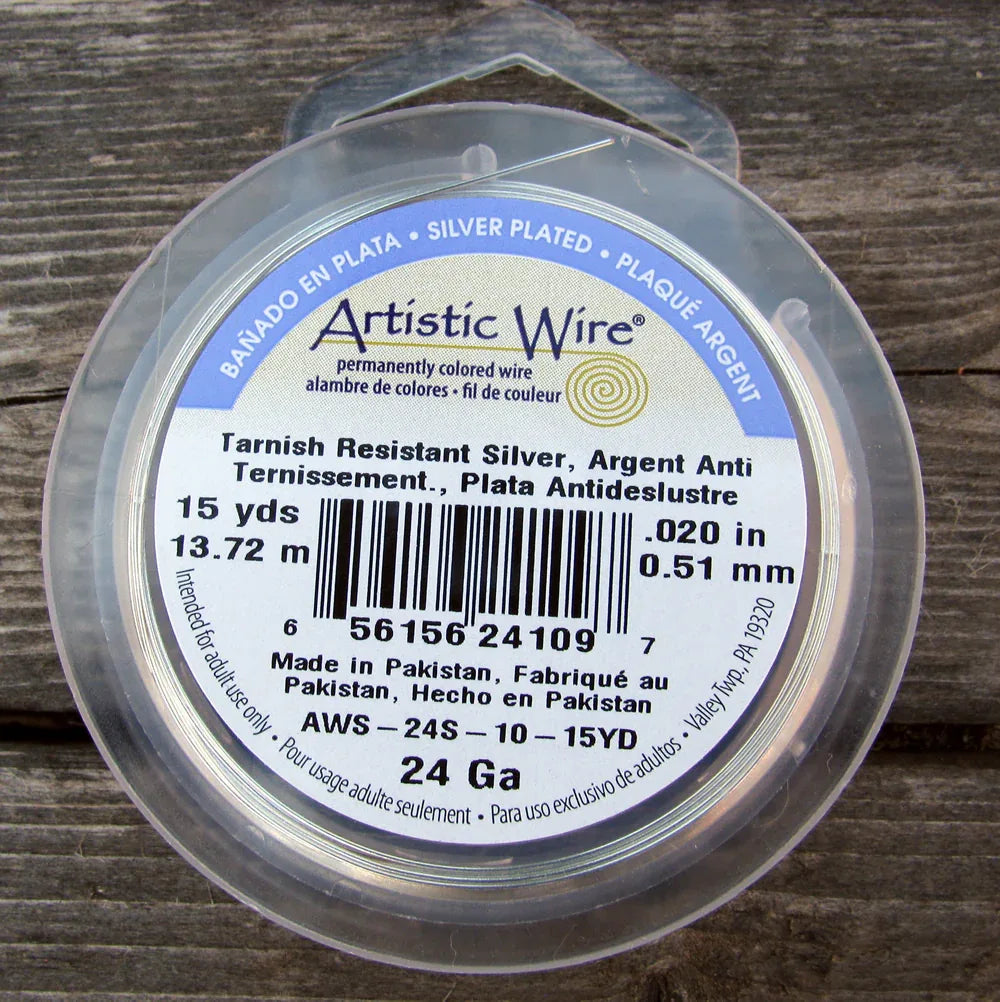 Artistic Wire 24 Ga - Silver Pläterad, Non Tarnish, 1 Rulle Artistic wire