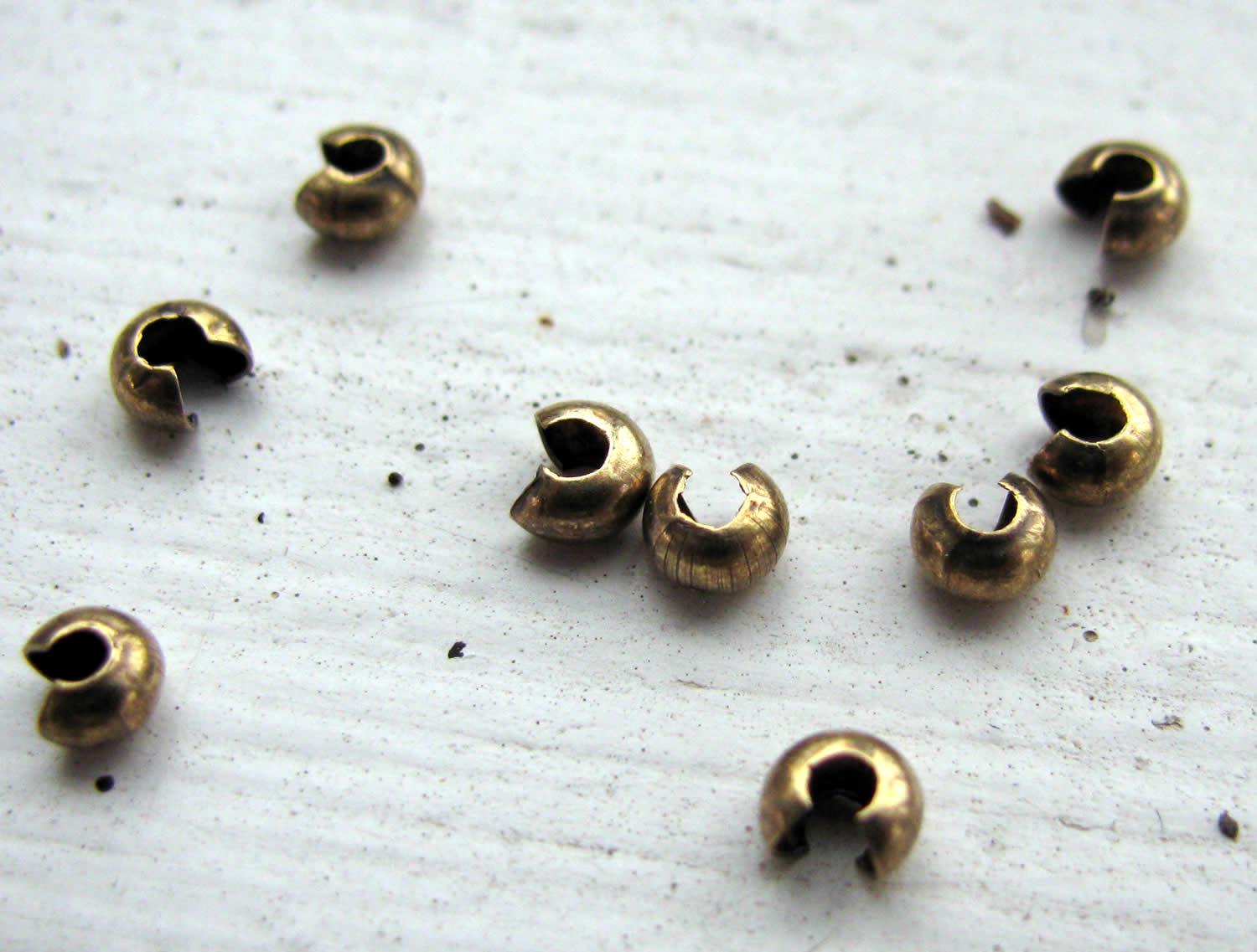 Klämtäckare Bronsfärgad - 3 mm 10-pack Grekisk Metall