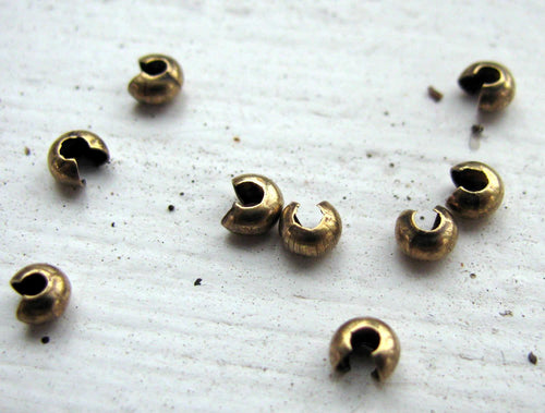 Klämtäckare Bronsfärgad - 3 mm 10-pack Grekisk Metall