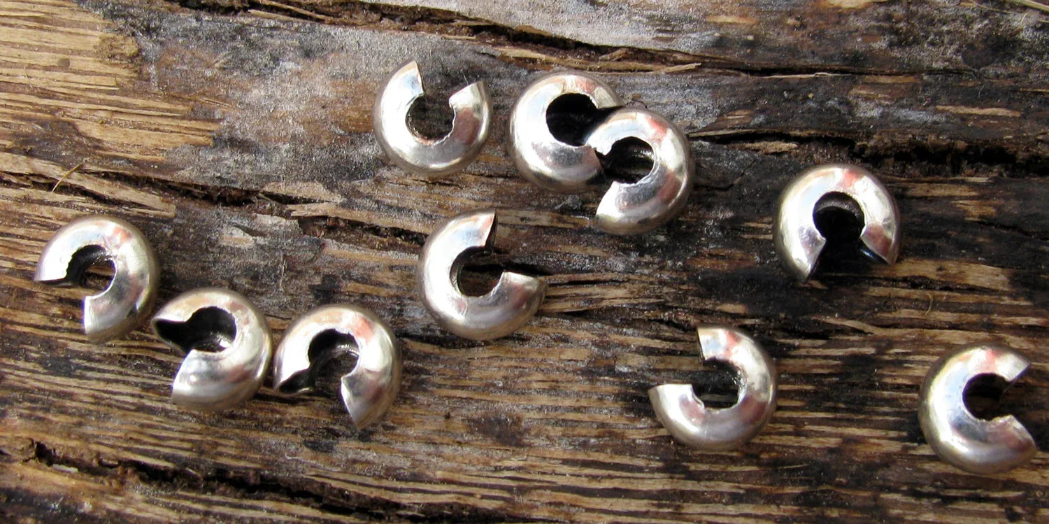 Klämtäckare Silverfärgad - 5mm 10-pack Grekisk Metall