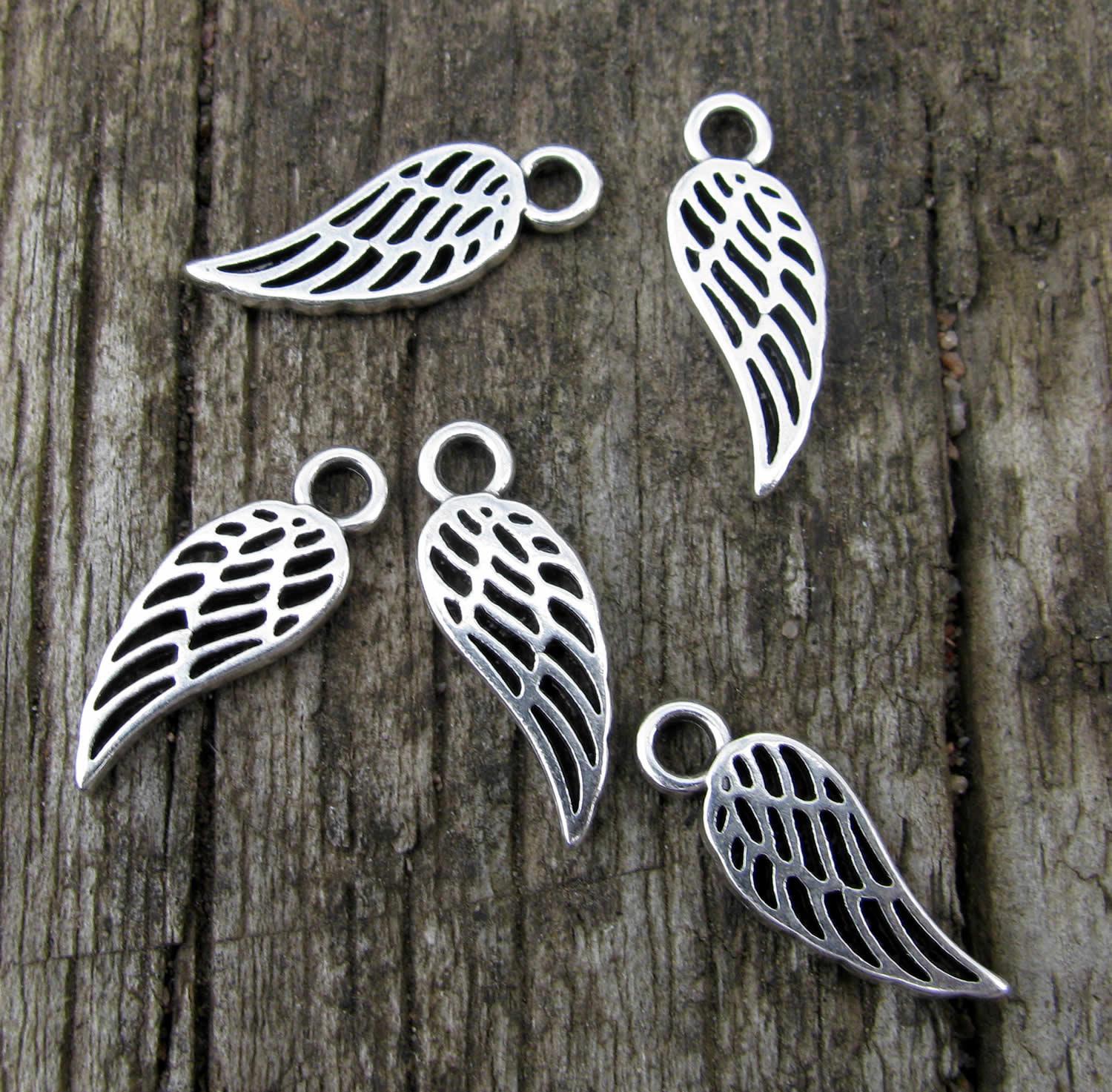 Berlock Silverfärgad - Liten vinge, 5-pack Grekisk Metall