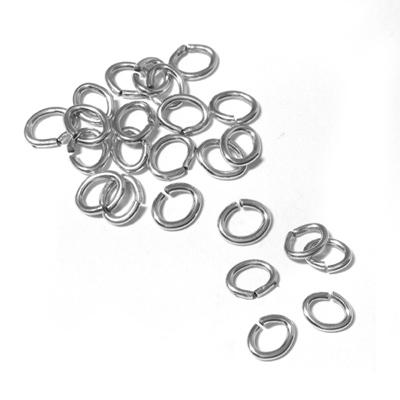 Bindringar Silverfärgade - Ovala 6x4,5mm, 50-pack Grekisk Metall