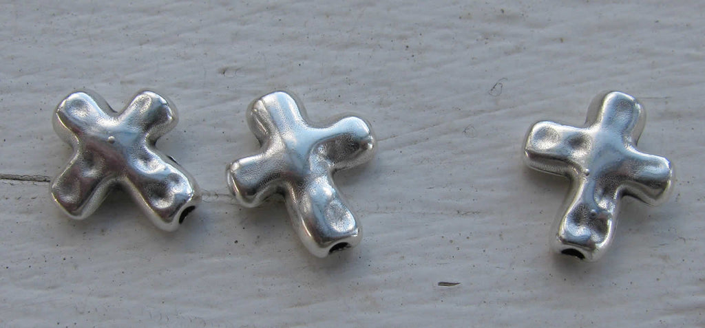 Mellandel Silverfärgad Kors, 3-Pack Grekisk Metall